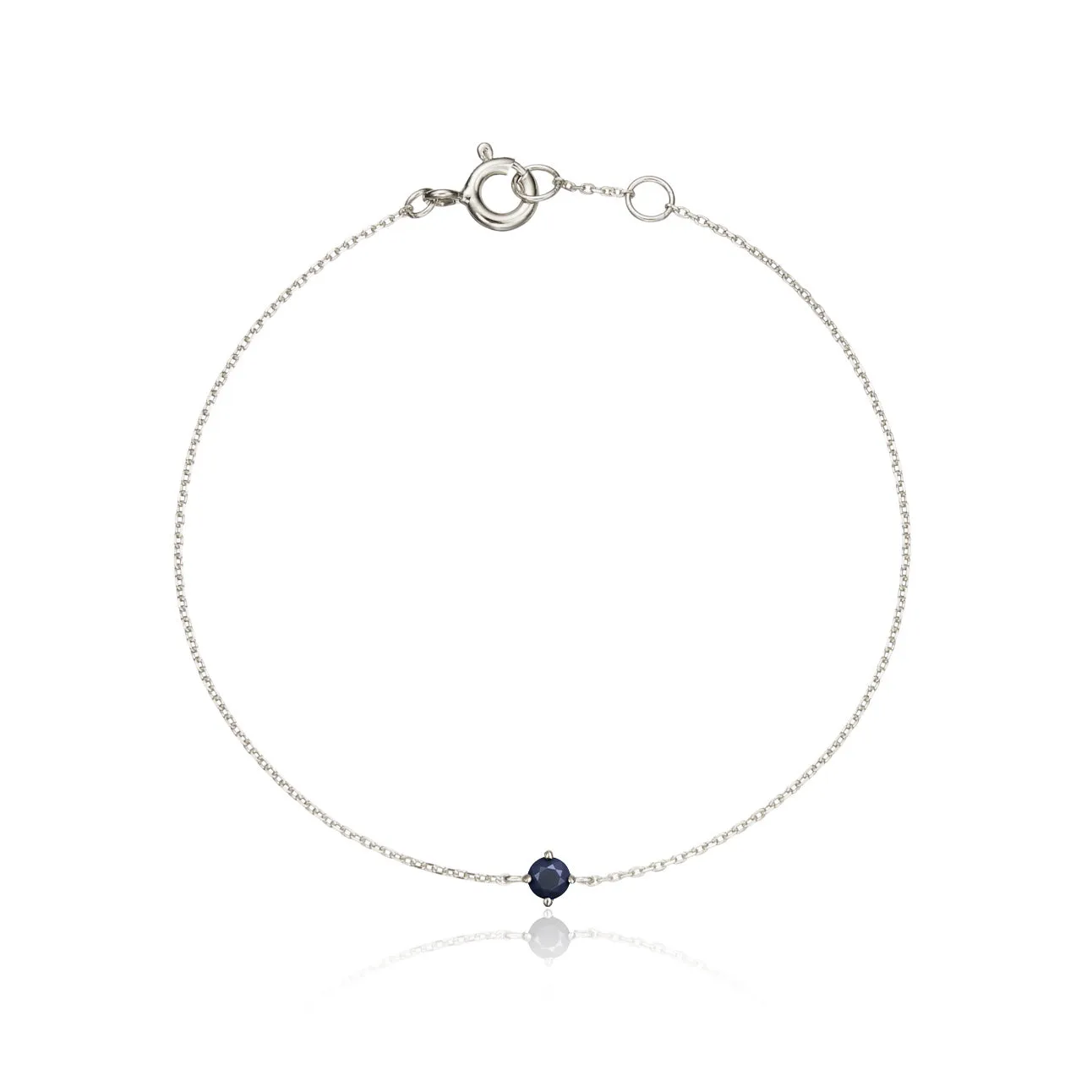 Silver Small Birthstone Pendant Bracelet