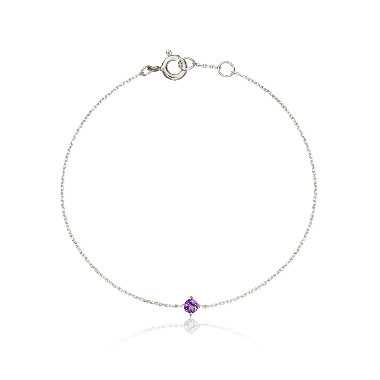 Silver Small Birthstone Pendant Bracelet