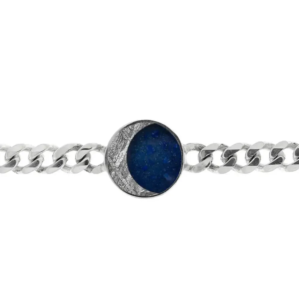 Starry Night Meteorite & Lapis Lazuli Chain Bracelet