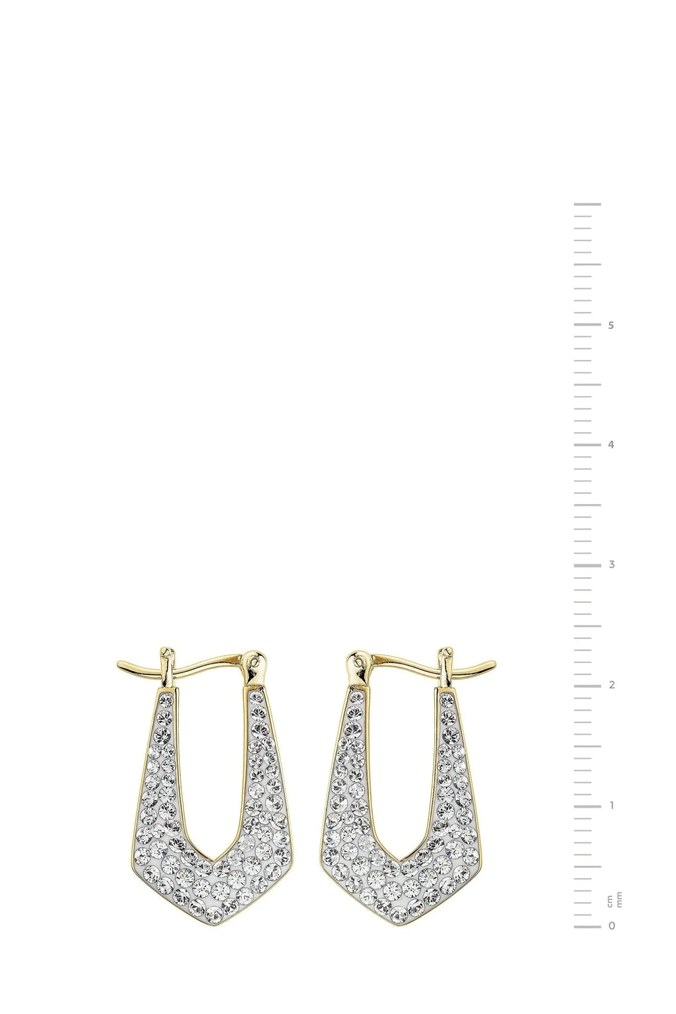 Sterling Silver Gold Plated Crystal Crystal Geo Hoop Earrings