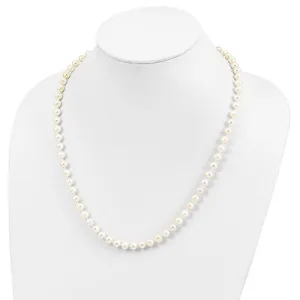 Sterling Silver Rhodium-plated 6-7mm White FWC Pearl Necklace