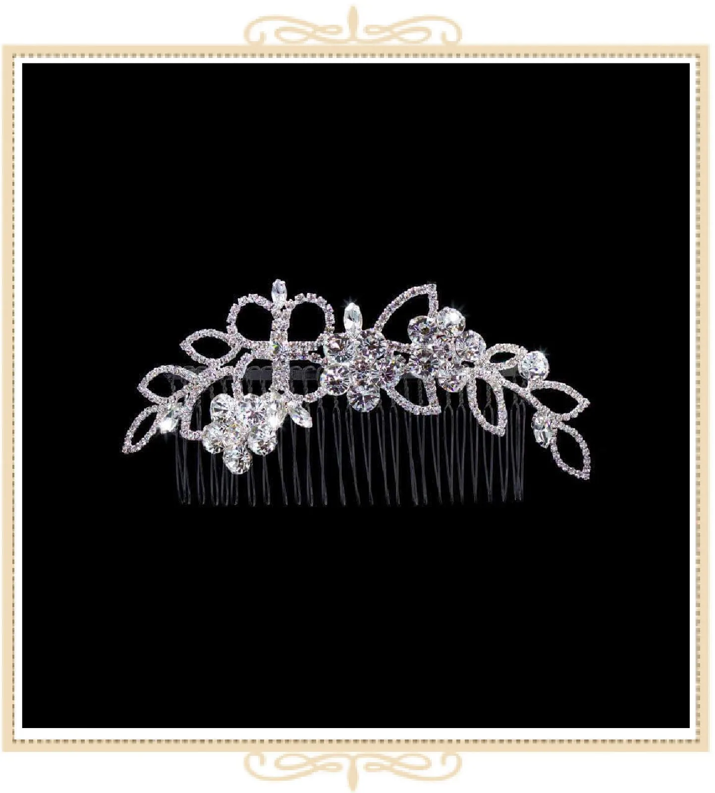 Tapered Climbing Floral Side Hair Comb (14827)