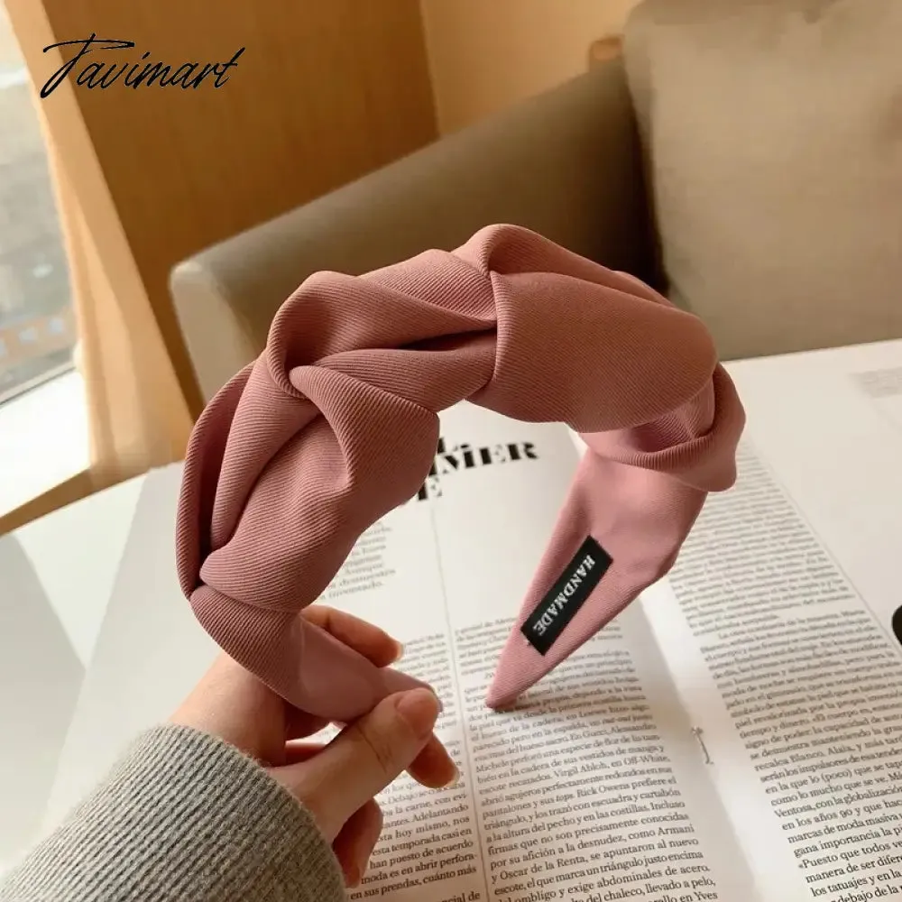 Tavimart Satin Wide Hairband Hair Hoop Bow Hair Band Headbands Women Head Band Headdress Ladies Hair Accessories Girl Headwear Tiara