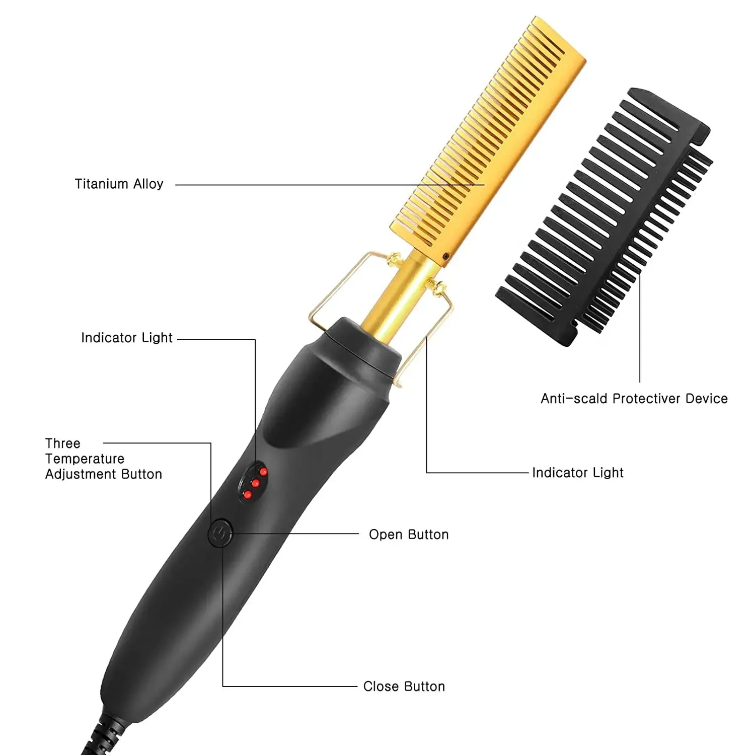 TEEK - 2 in1 Hot Comb Straightener Electric Heating Comb