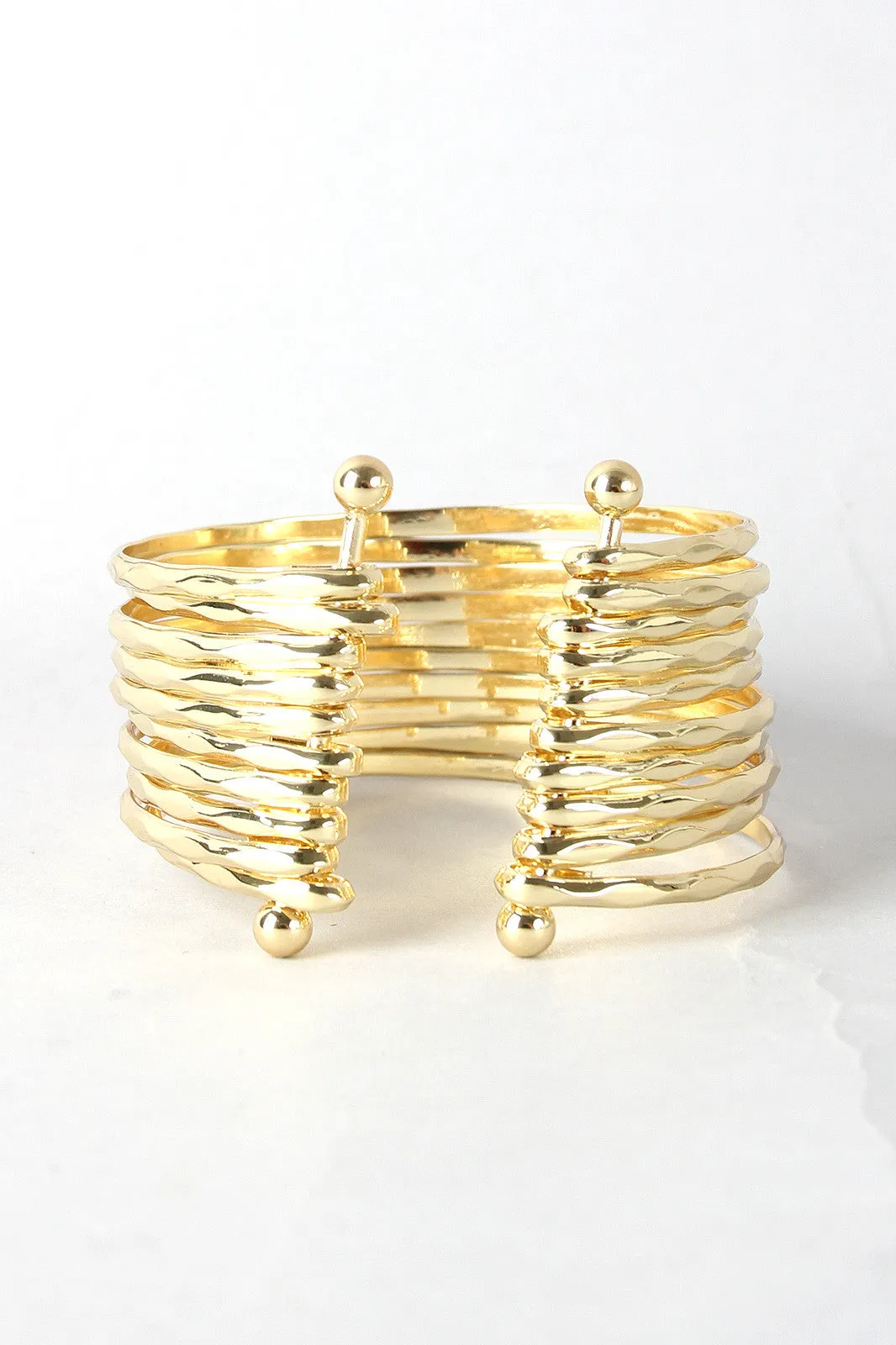 Ten Hammered Bracelet Cuff