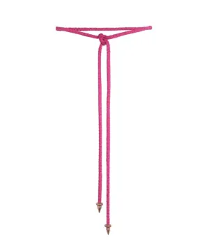 Tiara Rope Belt W. Golden Details Magenta