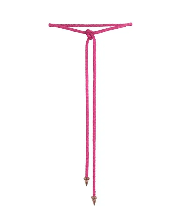 Tiara Rope Belt W. Golden Details Magenta