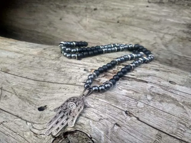 Tribal Necklace w/Eye Black Onyx