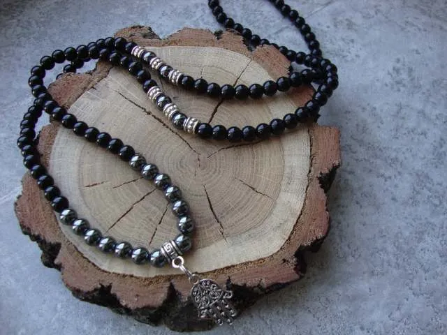 Tribal Necklace w/Eye Black Onyx