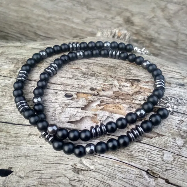 Tribal Necklace w/Eye Black Onyx