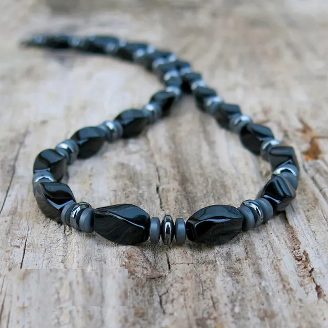 Tribal Necklace w/Eye Black Onyx