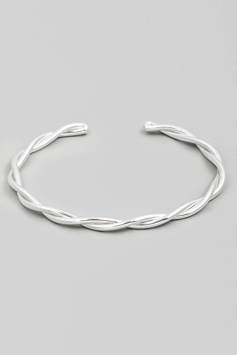 Twisted Silver Cuff Bracelet