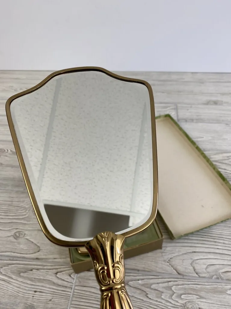 Vintage Lady Fair Gold Tone Vanity Set Mirror, Brush, Comb /rb