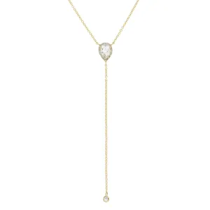 White Topaz and Diamond Lariat