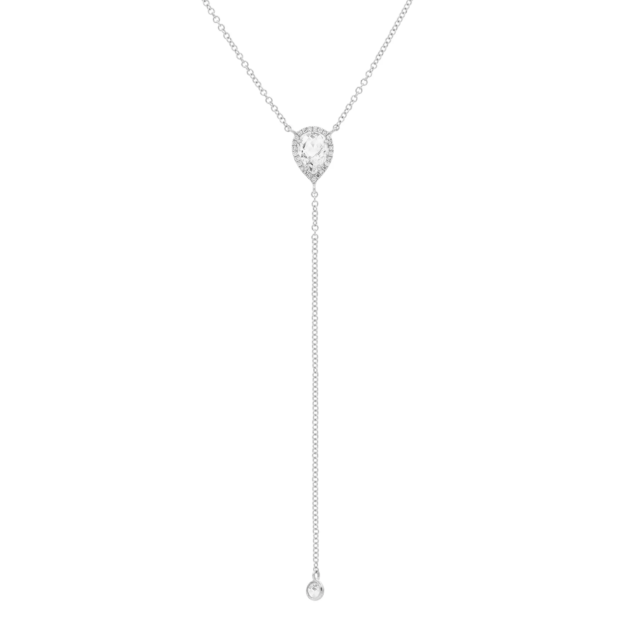 White Topaz and Diamond Lariat