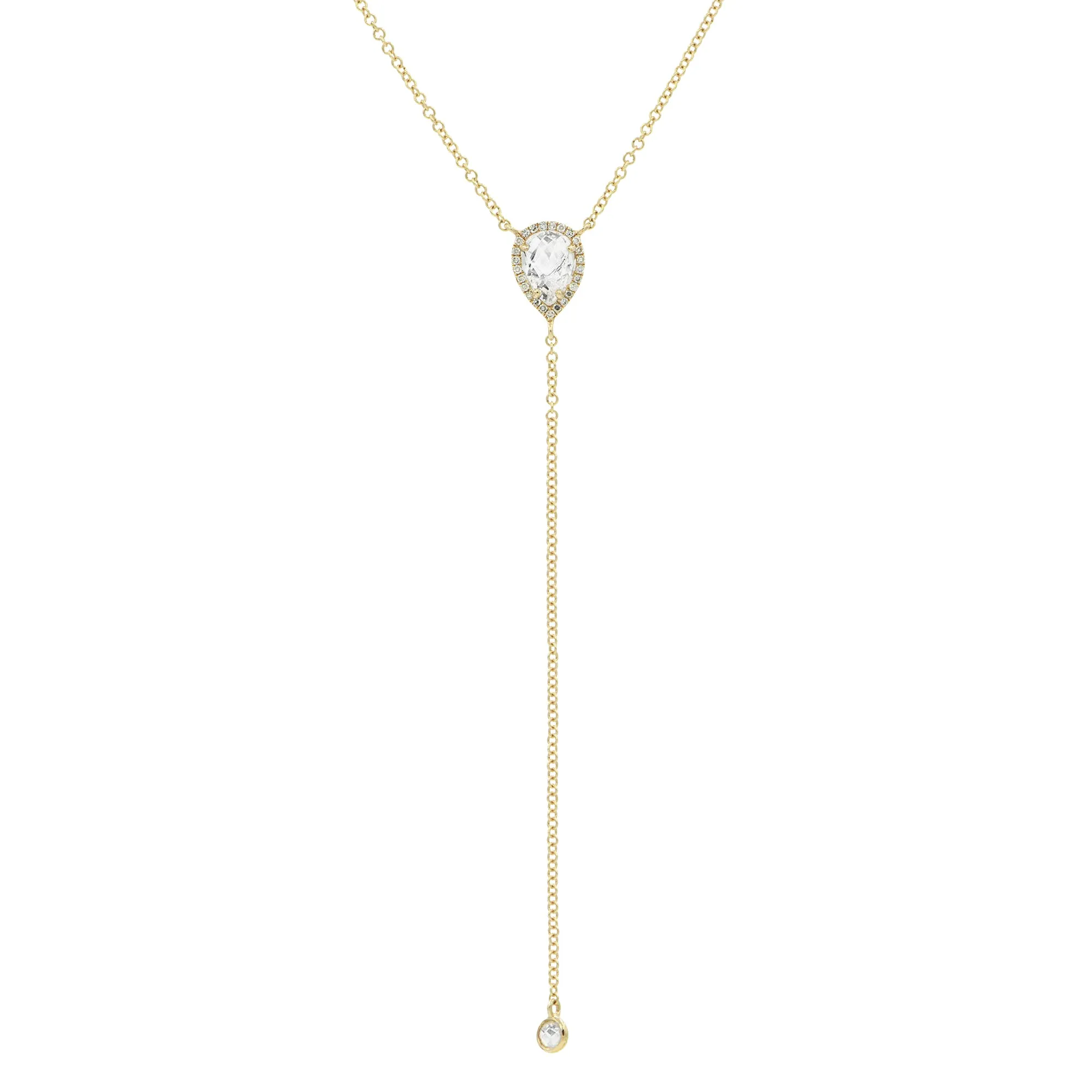 White Topaz and Diamond Lariat