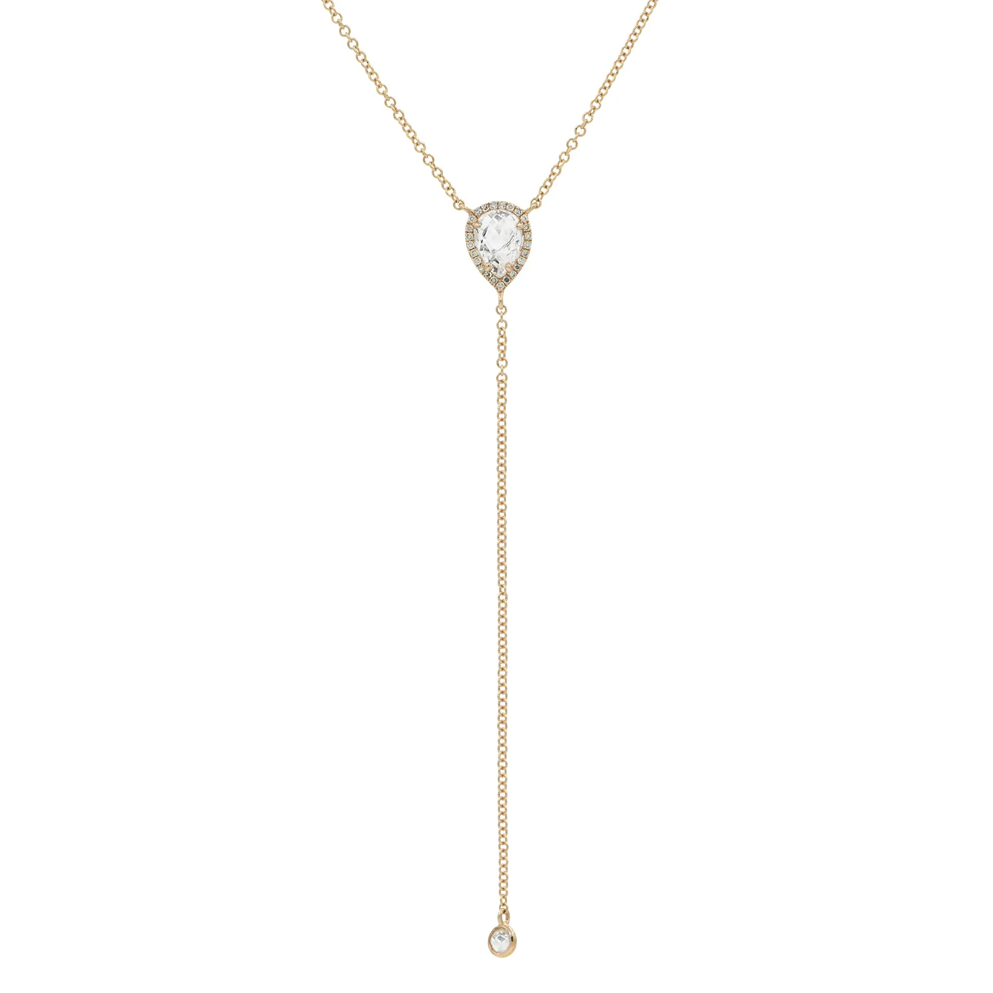 White Topaz and Diamond Lariat