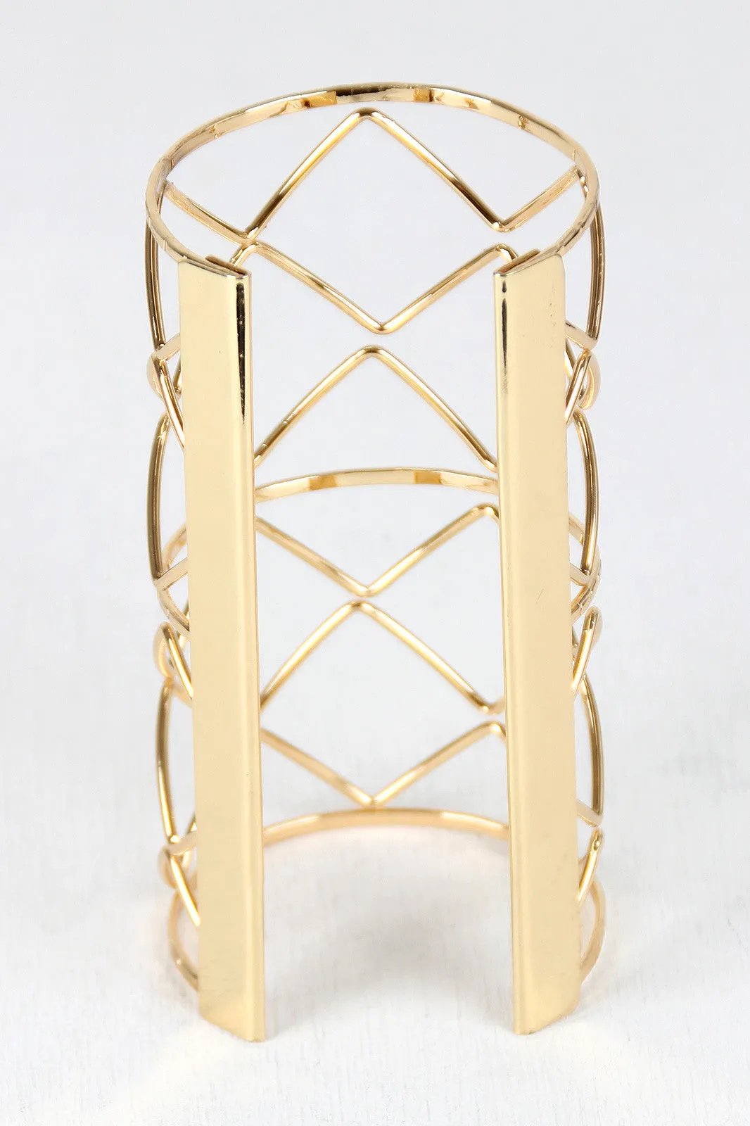 ZigZag Grid Caged Cuff Bracelet